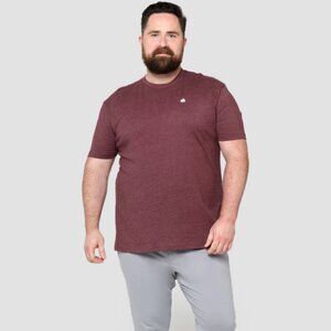 NWT Into The AM Basic Crew Neck Tee Heather Maroon 2XL Logo T-Shirt